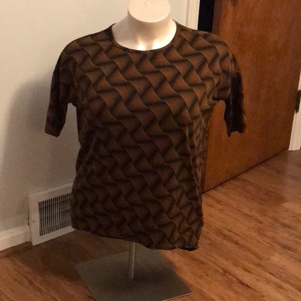 LuLaRoe Brown and Black Top, size S